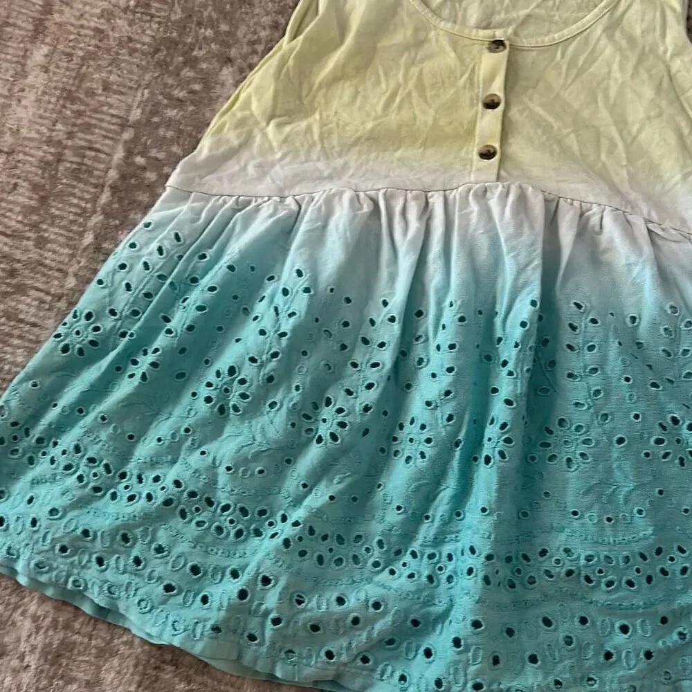 Justice Size 12 Girls Yellow & Blue Ombre blouse